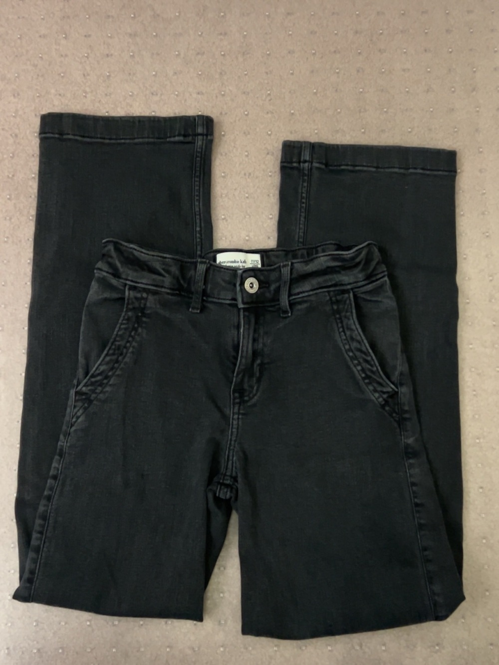 abercrombie kids Black Slim Straight Jeans